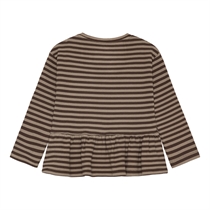 Birkholm Peplum Rib Bluse Kashmir Brun & Chokolade Brun